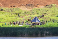 Tapati Rapa Nui - "Triathlon" am Rano Raraku - am anderen Seeufer