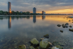 Bonn - Rhein, Posttower und UN Tower