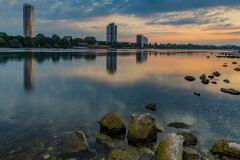 Bonn - Rhein, Posttower und UN Tower