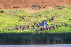 Tapati Rapa Nui - "Triathlon" am Rano Raraku - am anderen Seeufer