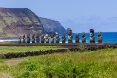 Rapa Nui - Tongariki - größte wieder aufgebaute Moai-Plattform