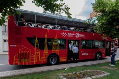 Der volle Bus für die Stadtrundfahrt.