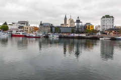 Das Zentrum von Valdivia vom Fluss aus.