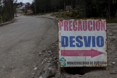 Ushuaia - diese Umleitung um ein offenes Kanalrohr gibt es offenbar schon lange :-)