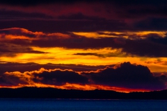 Der erste Sonnenuntergang, noch im Beagle Kanal