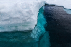 Kinnes Cove: die Eisberge gehen im klaren Wasser tief nach unten