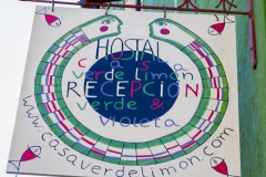 Werbeschild vom Hostel