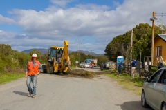Nationalpark Chiloé - Straßenbauarbeiten auf dem Rückweg blockieren hier einfach mal die Straße